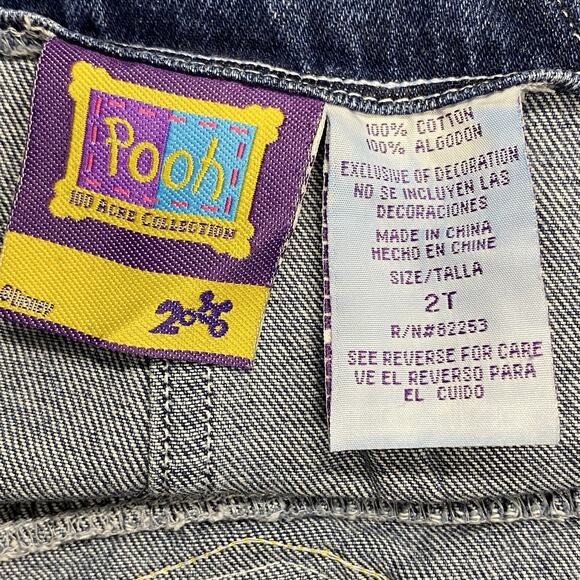 Vintage Disney Winnie the Pooh 100 Acre Collection Denim Overalls Sz 2T - Picture 11 of 14